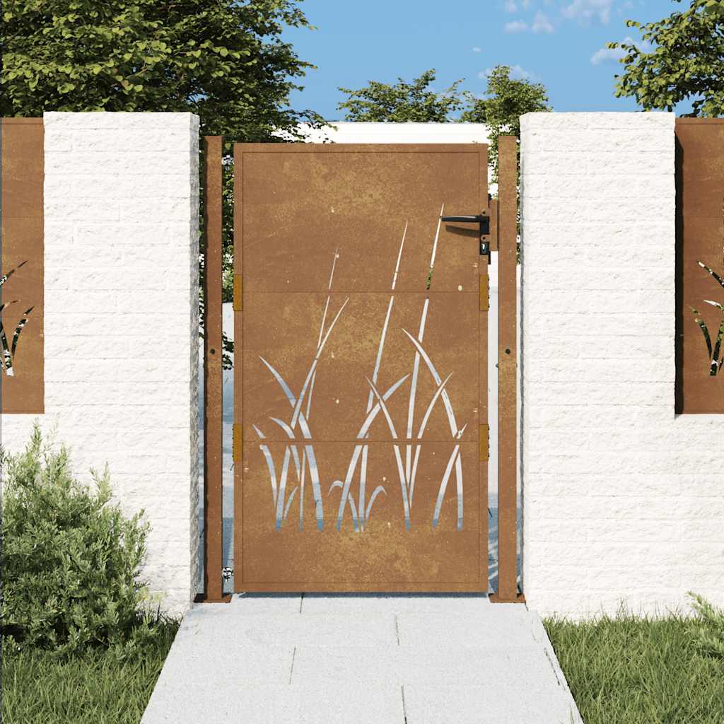 havelåge 100x125 cm cortenstål græsdesign