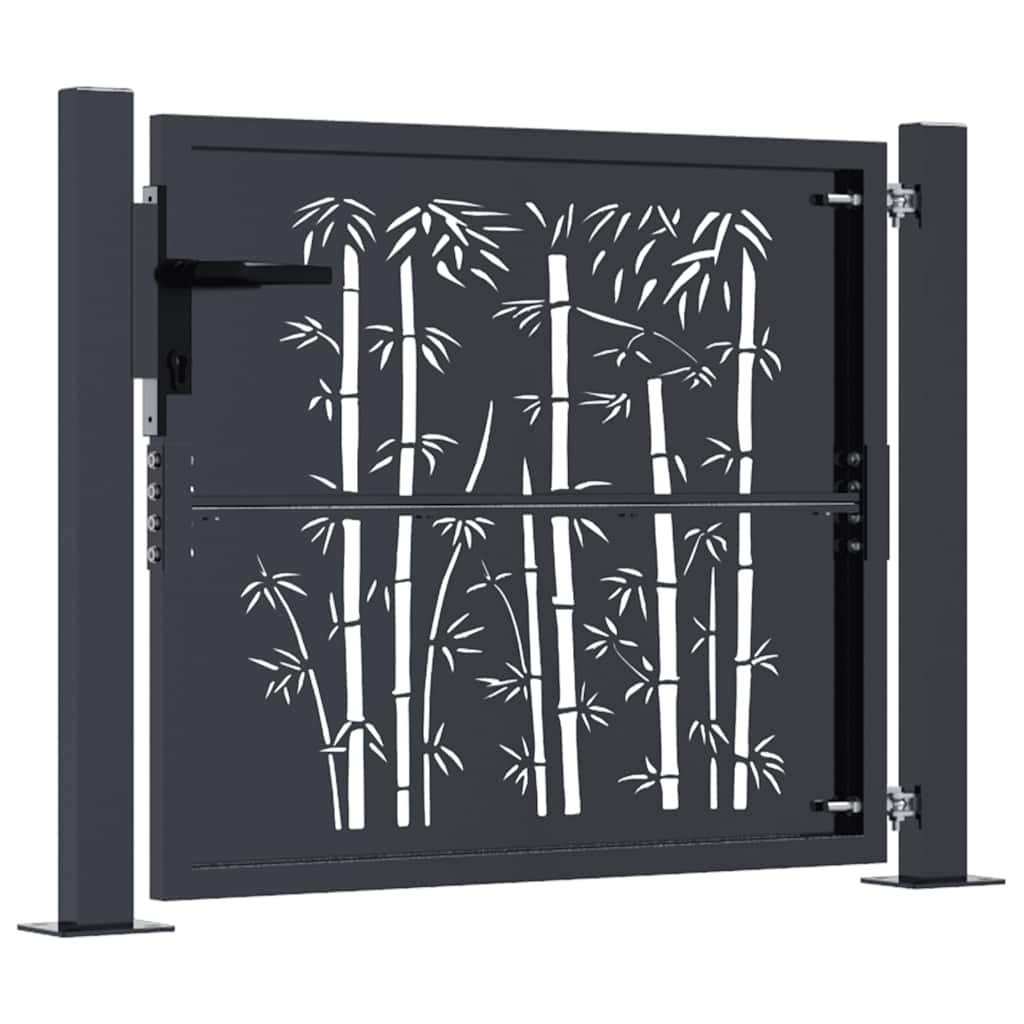 havelåge antracitgrå 100x75 cm stål bambusdesign