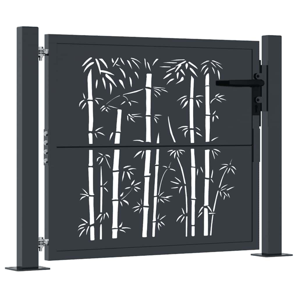 havelåge antracitgrå 100x100 cm stål bambusdesign