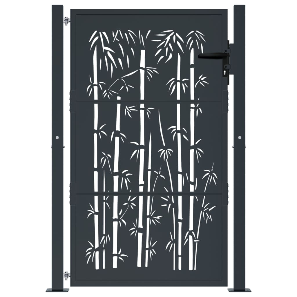 havelåge antracitgrå 100x125 cm stål bambusdesign