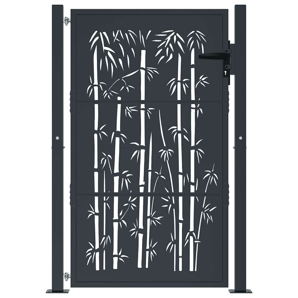 havelåge antracitgrå 100x150 cm stål bambusdesign