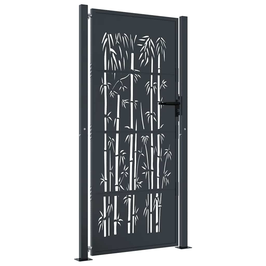 havelåge antracitgrå 100x175 cm stål bambusdesign