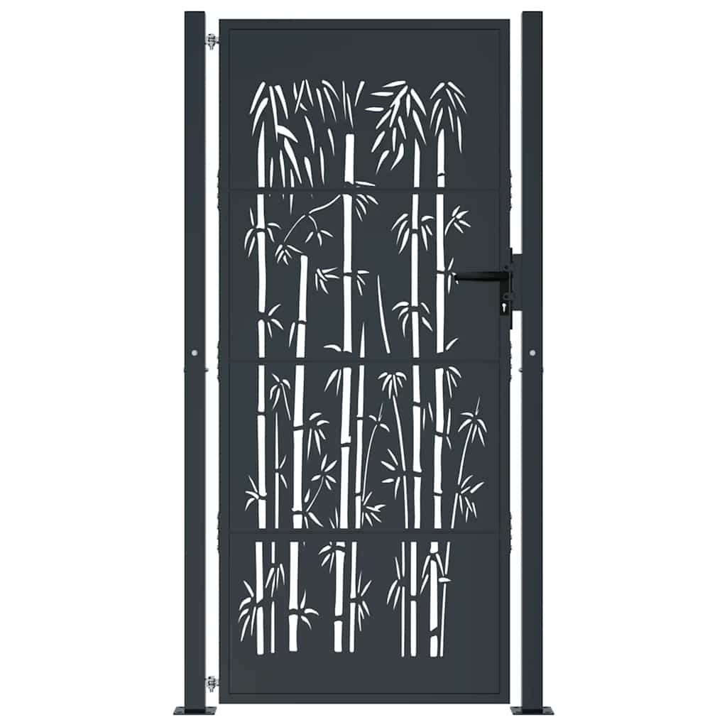 havelåge antracitgrå 100x175 cm stål bambusdesign