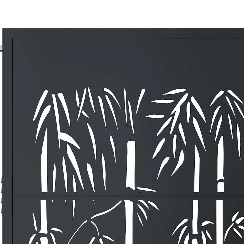 havelåge antracitgrå 100x175 cm stål bambusdesign