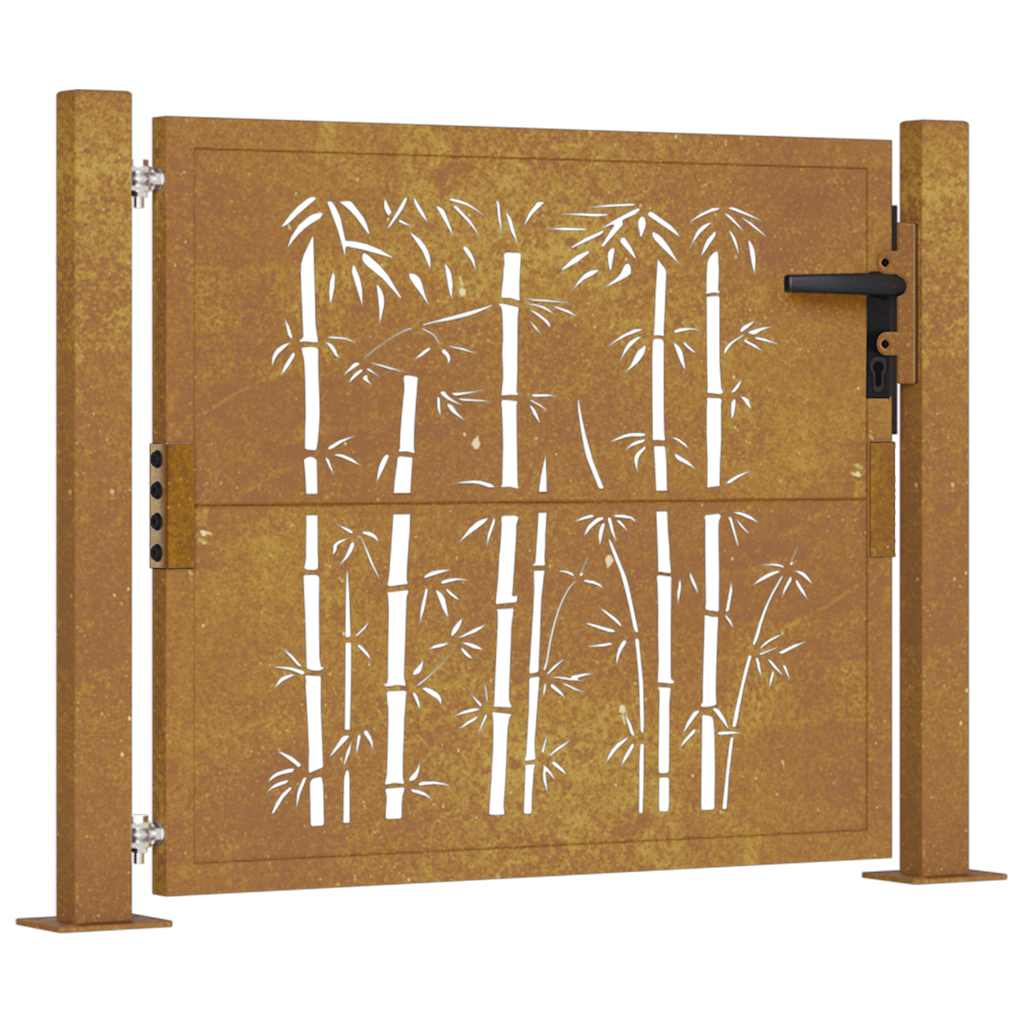 havelåge 100x75 cm cortenstål bambusdesign