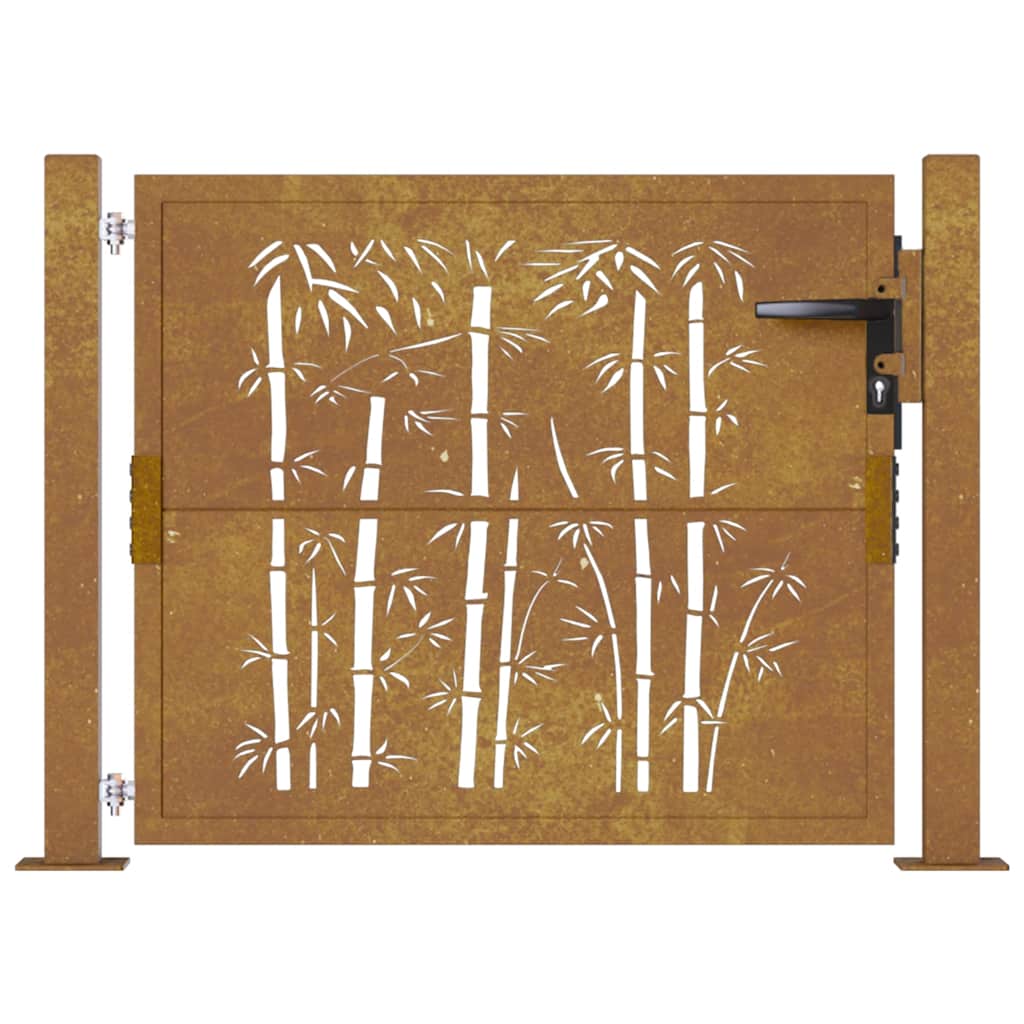 havelåge 100x75 cm cortenstål bambusdesign