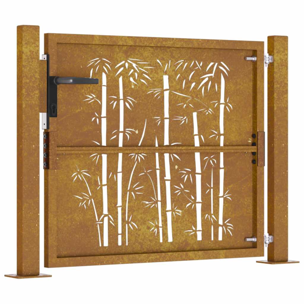 havelåge 100x75 cm cortenstål bambusdesign