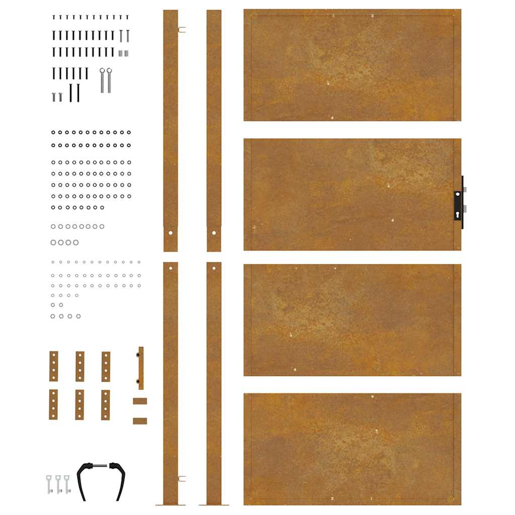 havelåge 100x175 cm cortenstål