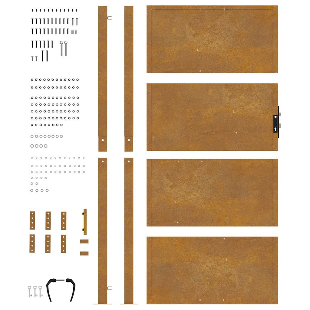 havelåge 100x200 cm cortenstål