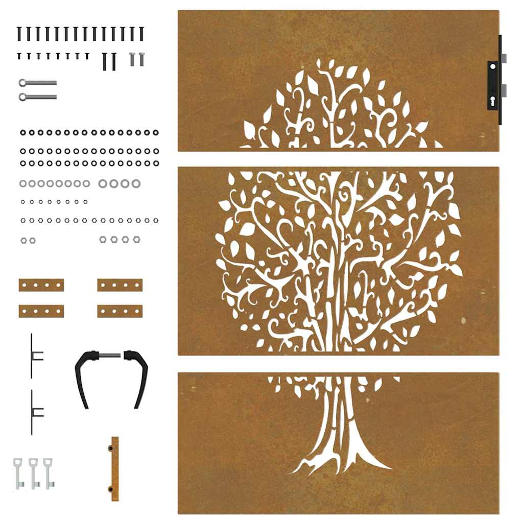 havelåge 85x125 cm cortenstål trædesign