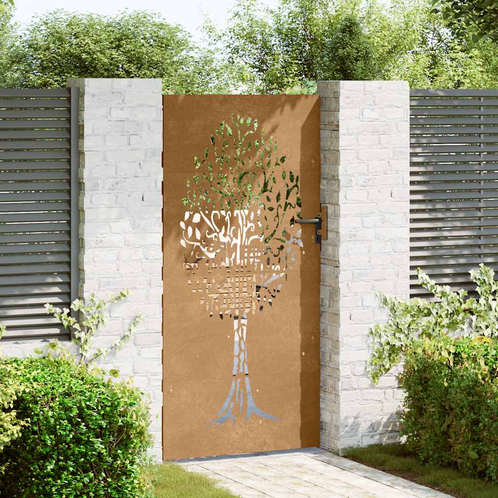 havelåge 85x175 cm cortenstål trædesign