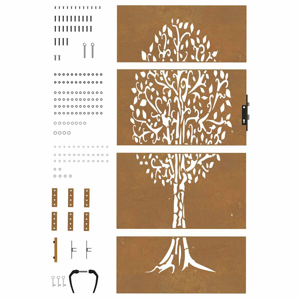 havelåge 85x175 cm cortenstål trædesign