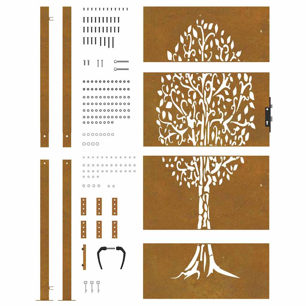 havelåge 100x175 cm cortenstål trædesign