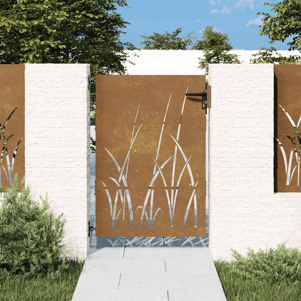 havelåge 85x125 cm cortenstål græsdesign
