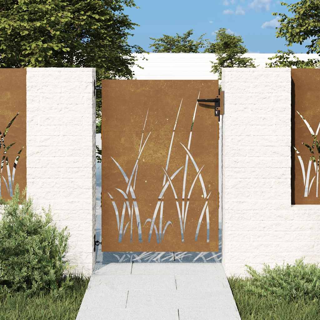 havelåge 85x150 cm cortenstål græsdesign