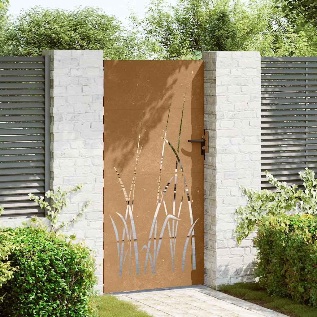 havelåge 85x175 cm cortenstål græsdesign