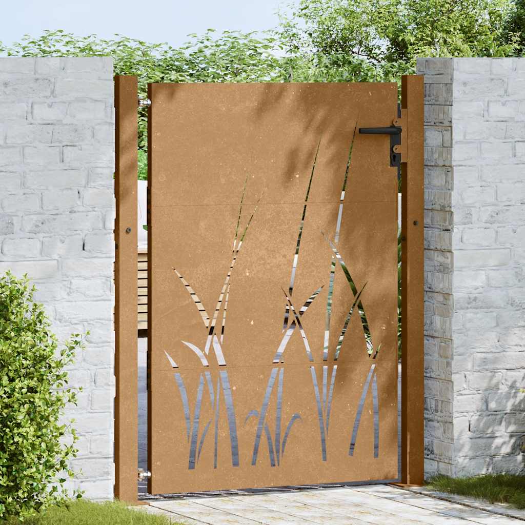 havelåge 100x150 cm cortenstål græsdesign
