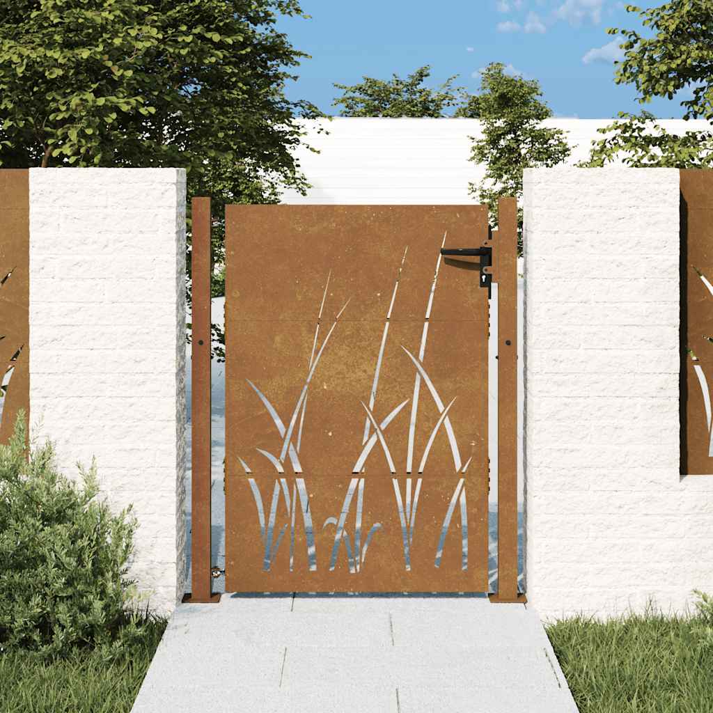 havelåge 100x150 cm cortenstål græsdesign