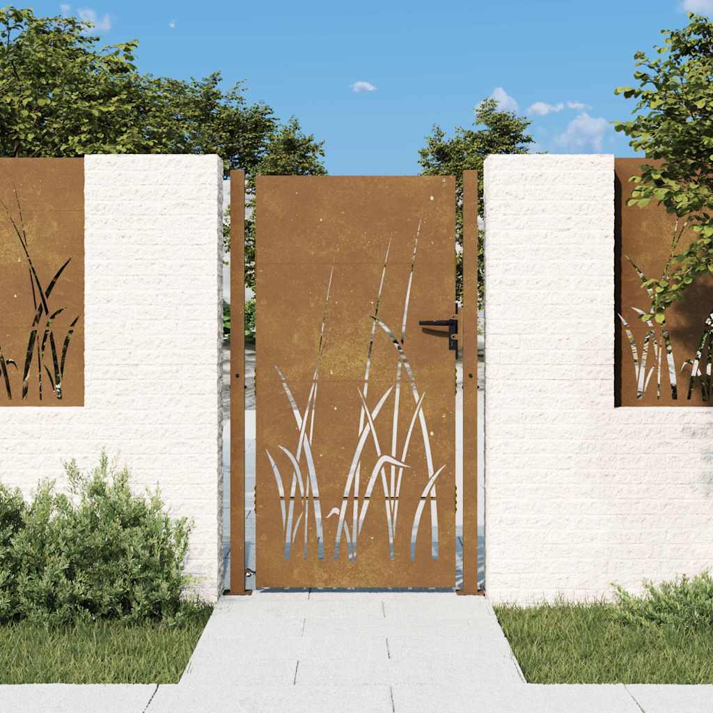 havelåge 100x175 cm cortenstål græsdesign