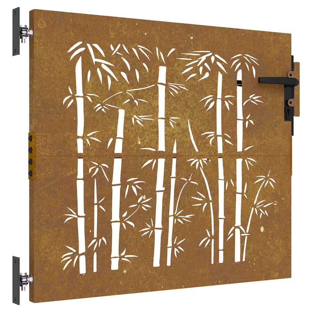 havelåge 85x75 cm cortenstål bambusdesign