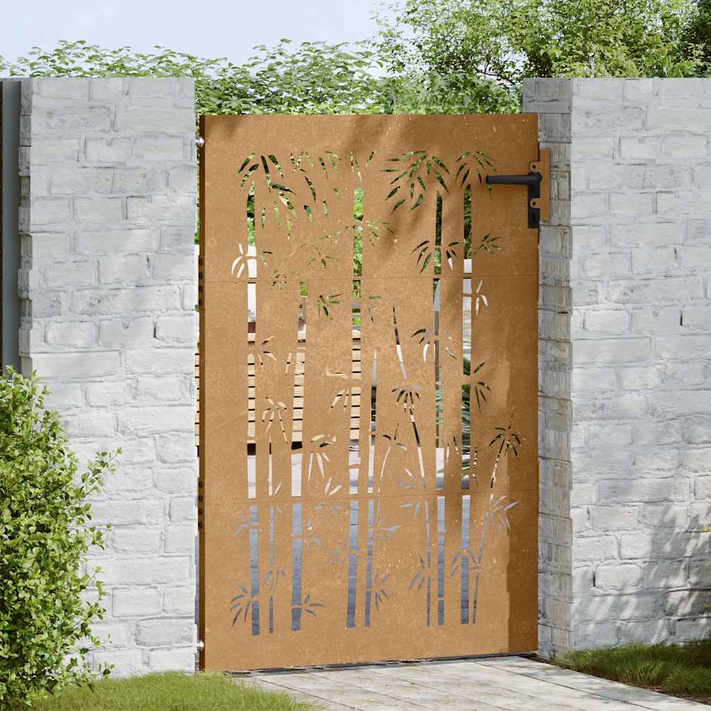 havelåge 85x125 cm cortenstål bambusdesign