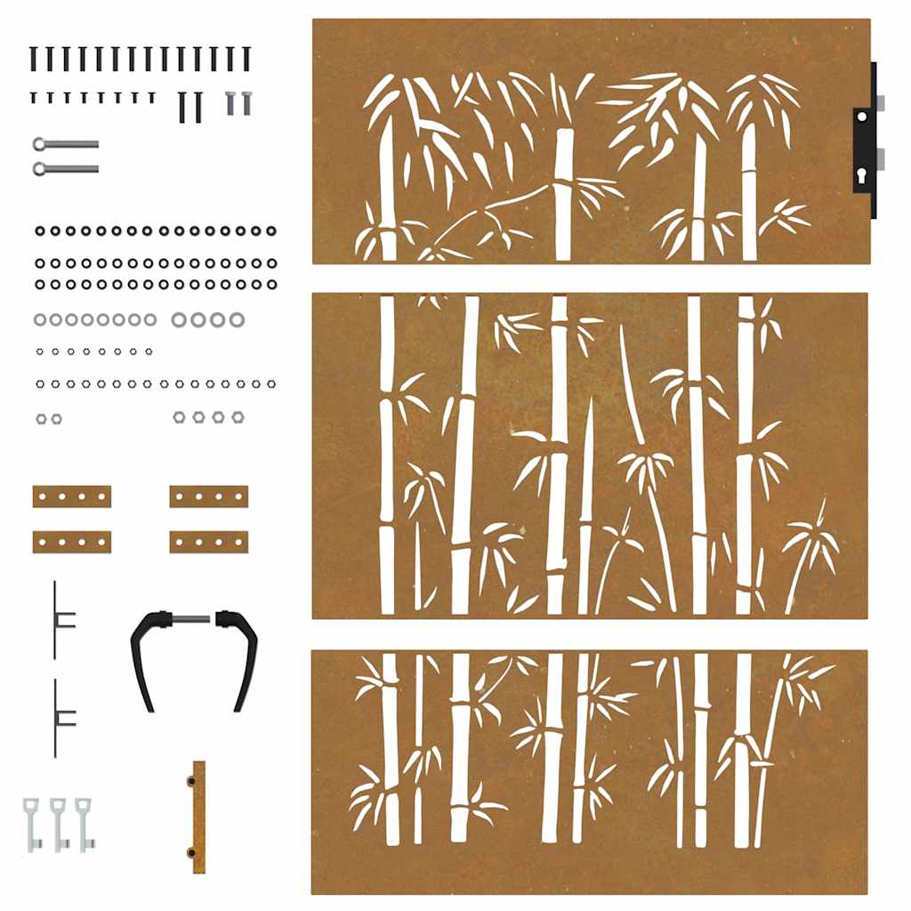 havelåge 85x125 cm cortenstål bambusdesign