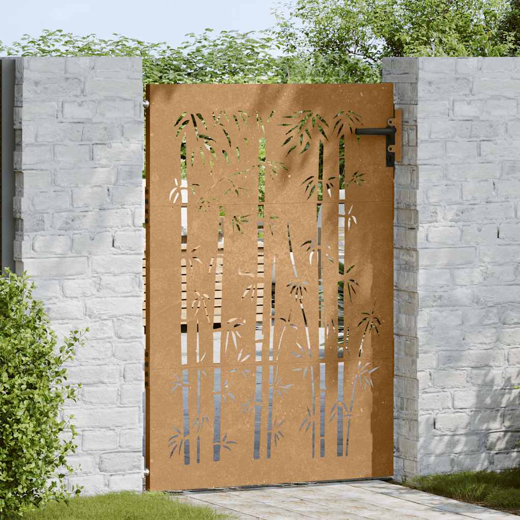 havelåge 85x150 cm cortenstål bambusdesign