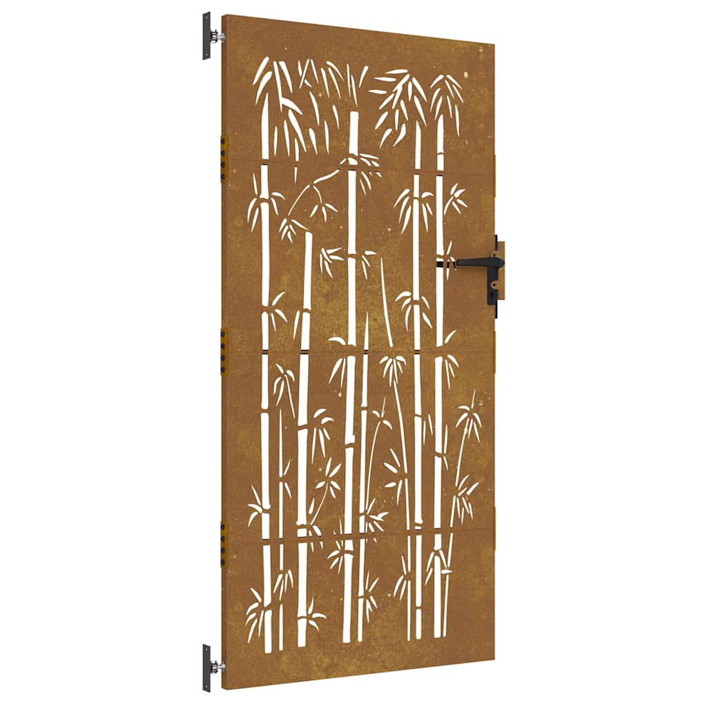 havelåge 85x200 cm cortenstål bambusdesign