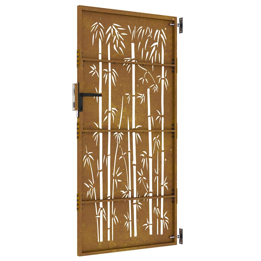havelåge 85x200 cm cortenstål bambusdesign