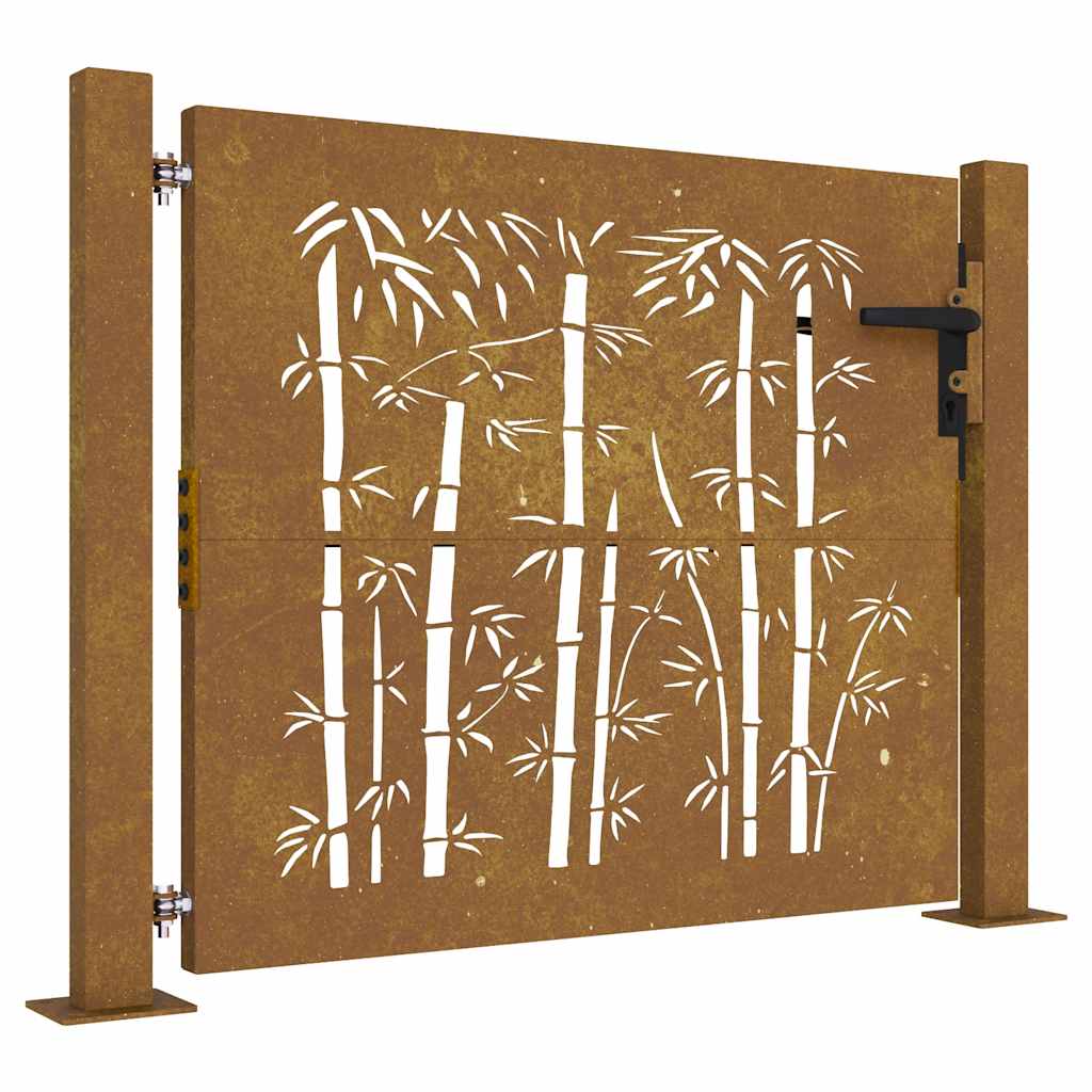 havelåge 100x75 cm cortenstål bambusdesign