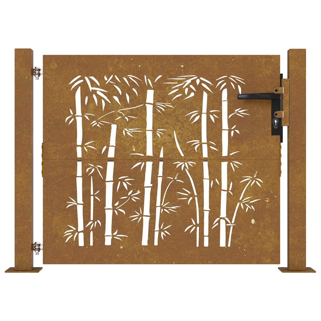havelåge 100x75 cm cortenstål bambusdesign