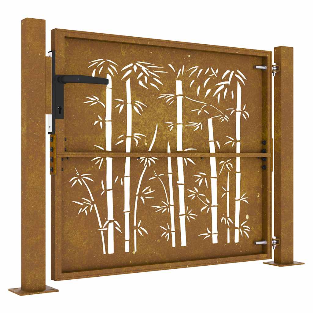 havelåge 100x75 cm cortenstål bambusdesign
