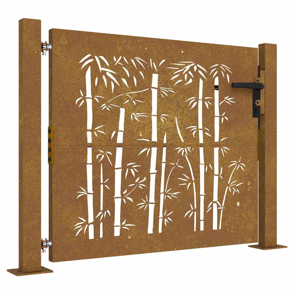 havelåge 100x100 cm cortenstål bambusdesign