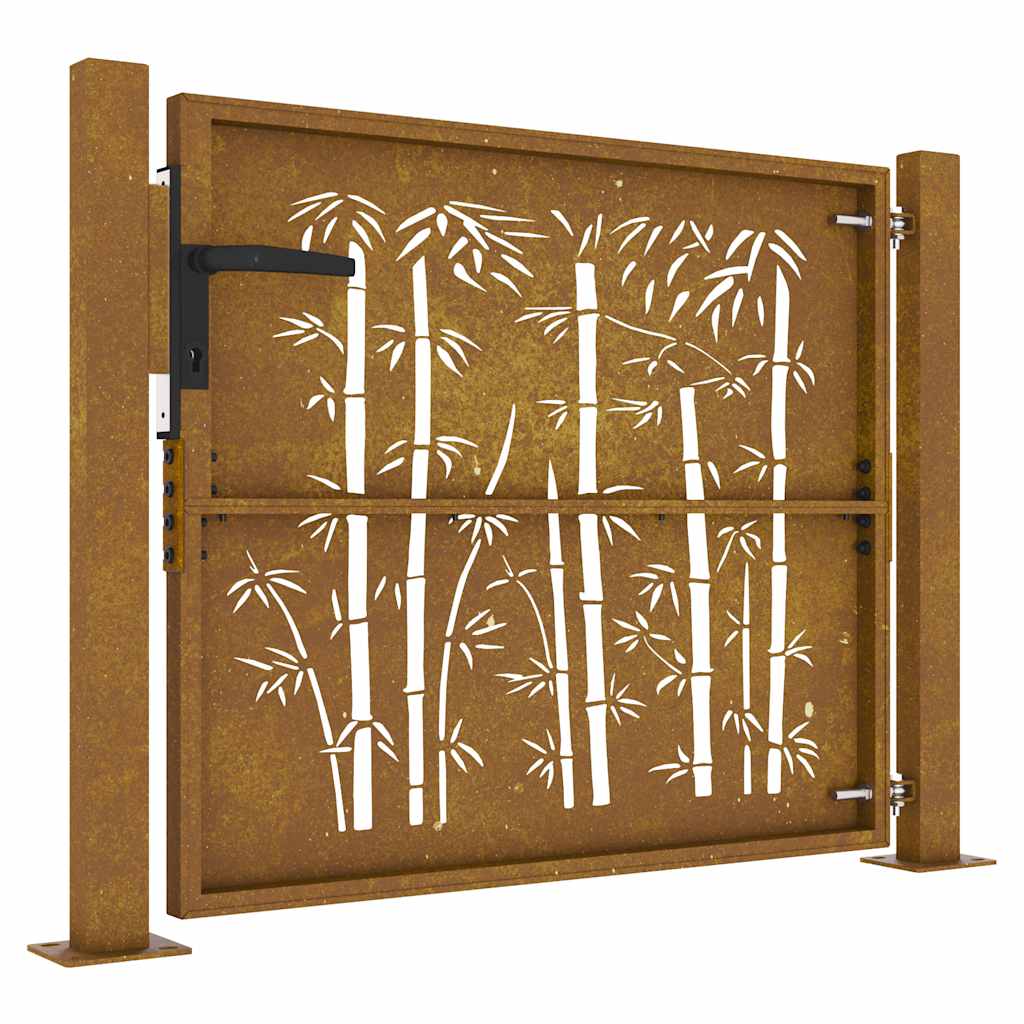havelåge 100x100 cm cortenstål bambusdesign