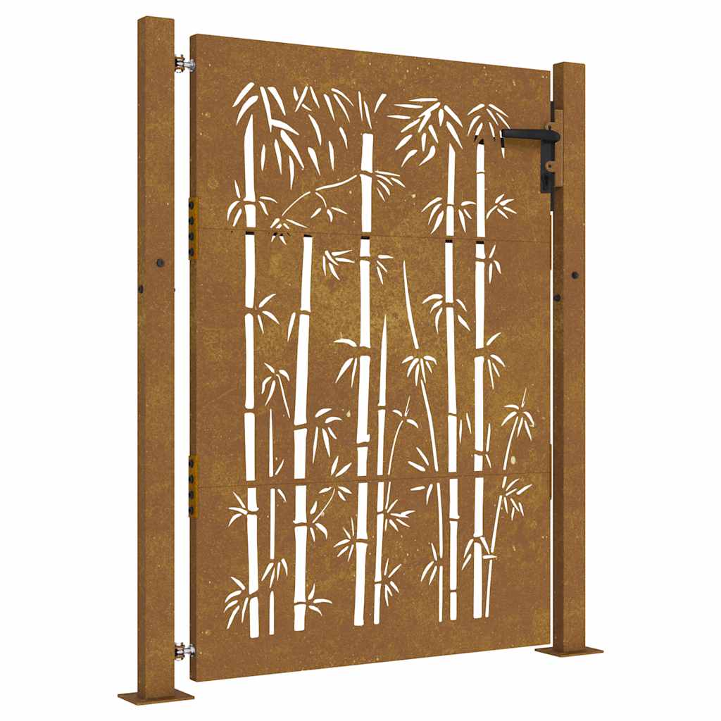 havelåge 100x125 cm cortenstål bambusdesign