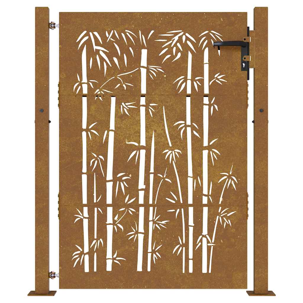 havelåge 100x125 cm cortenstål bambusdesign