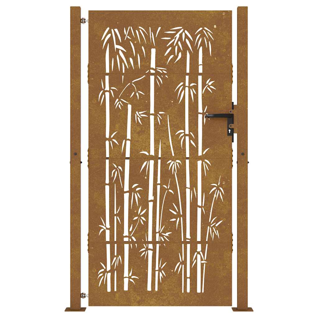 havelåge 100x200 cm cortenstål bambusdesign