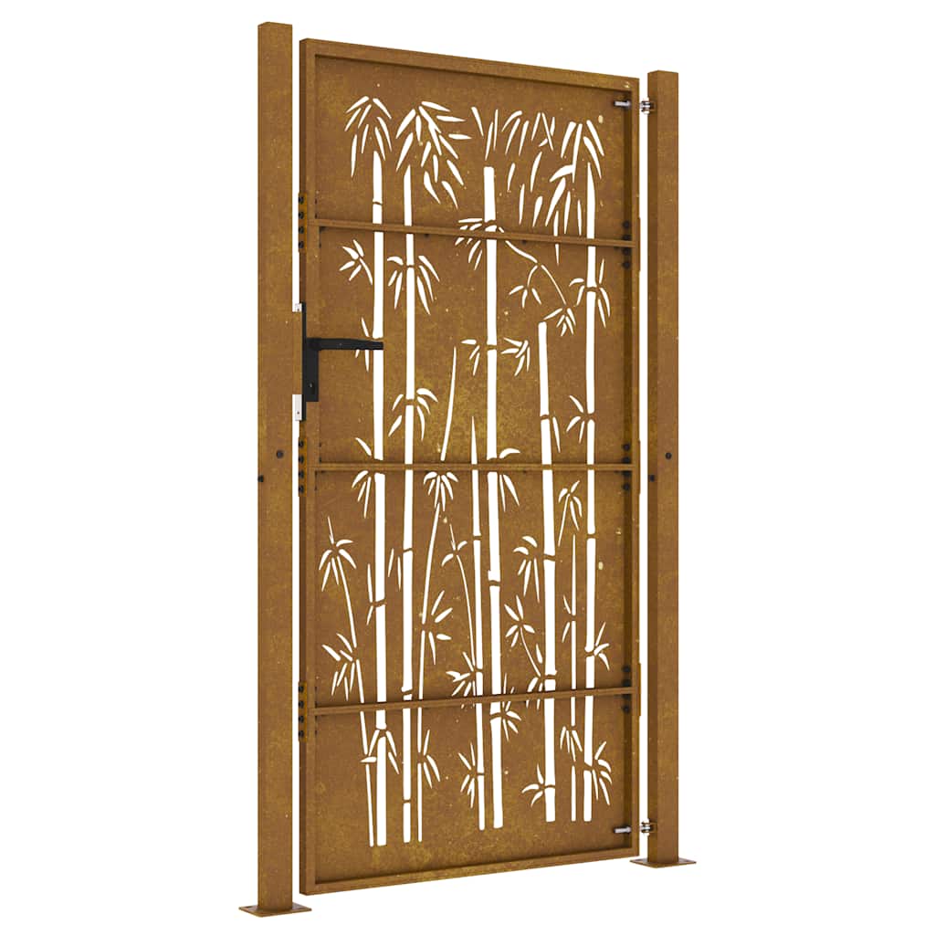 havelåge 100x200 cm cortenstål bambusdesign