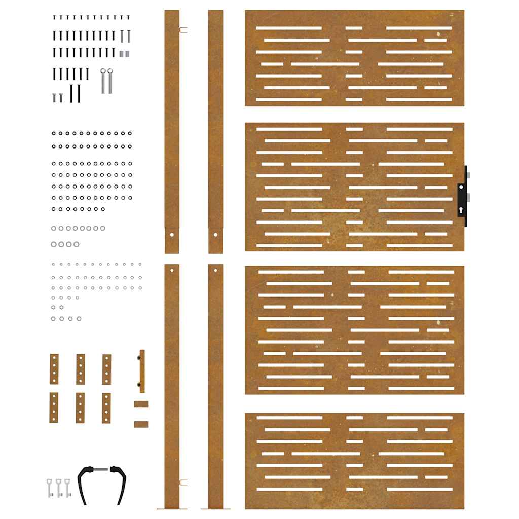 havelåge 100x175 cm cortenstål firkantet design