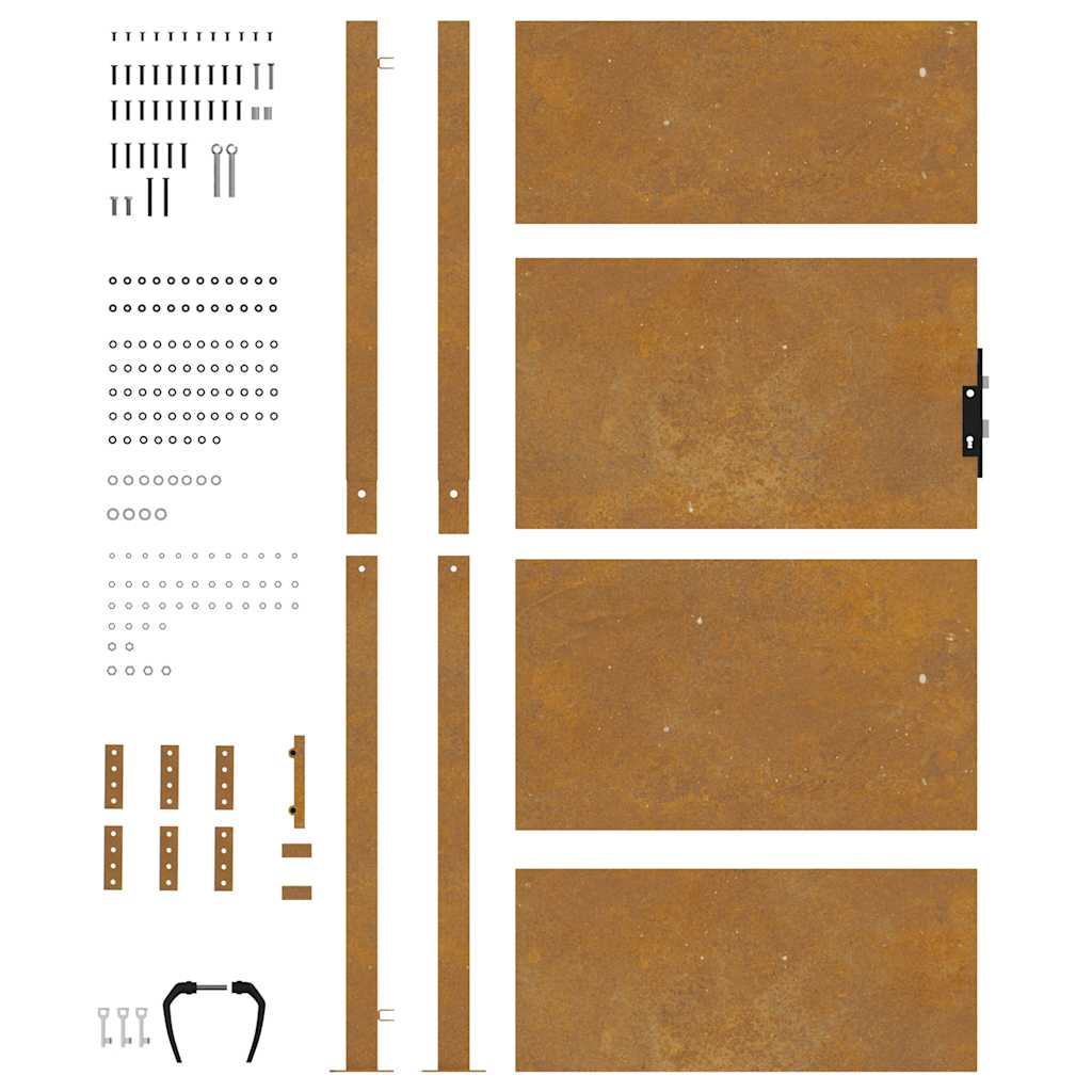 havelåge 100x200 cm cortenstål