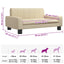 hundeseng 70x45x30 cm stof cremefarvet