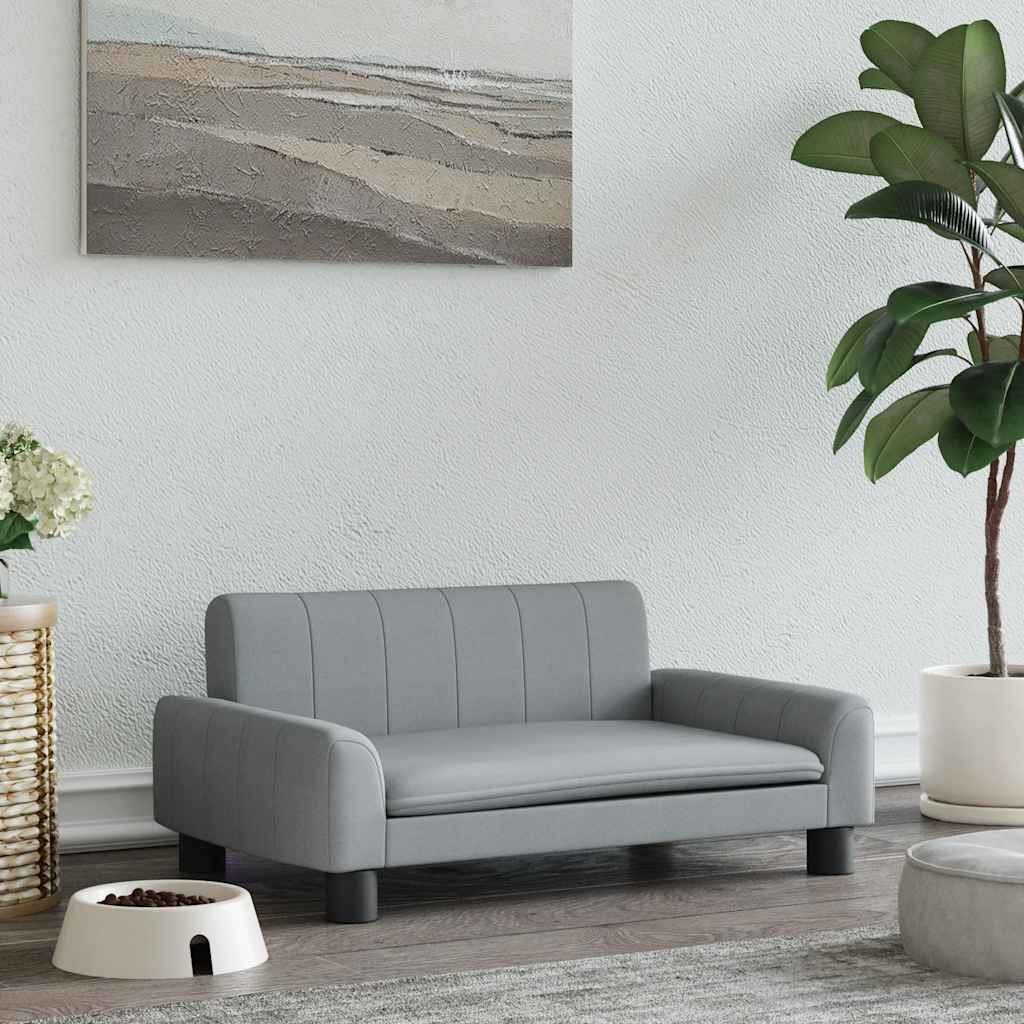 hundeseng 70x45x30 cm stof lysegrå