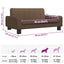 hundeseng 70x45x30 cm stof brun