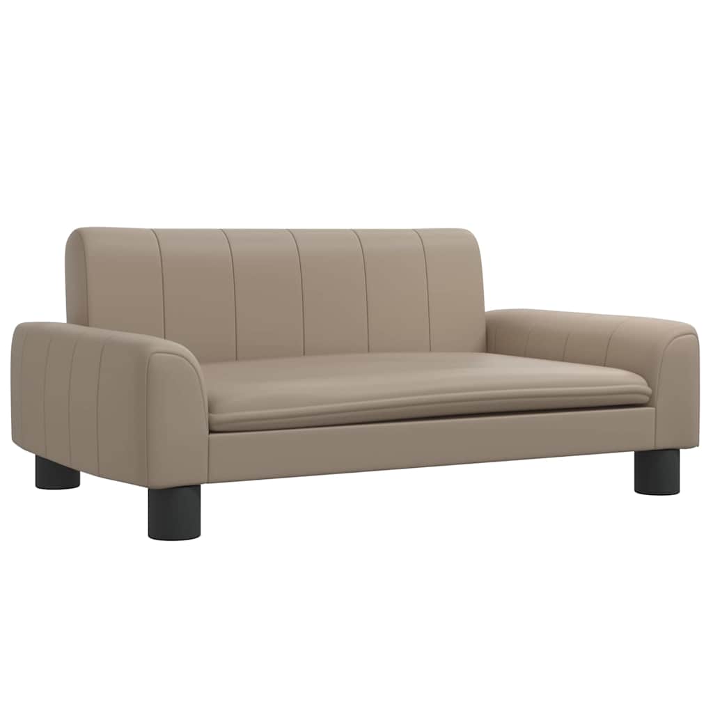 hundeseng 70x45x30 cm kunstlæder cappuccinofarvet