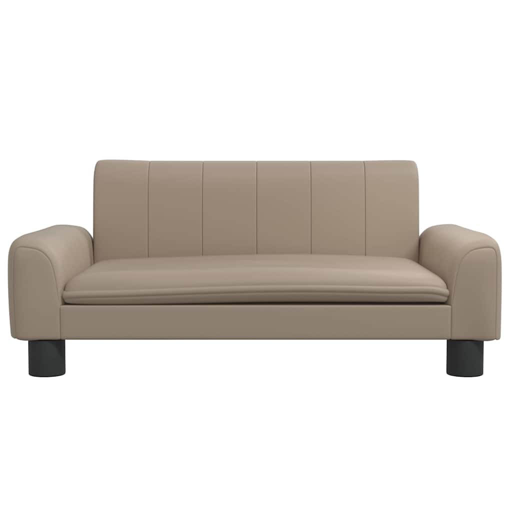 hundeseng 70x45x30 cm kunstlæder cappuccinofarvet