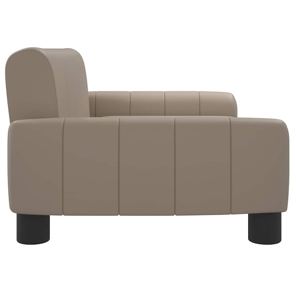 hundeseng 70x45x30 cm kunstlæder cappuccinofarvet