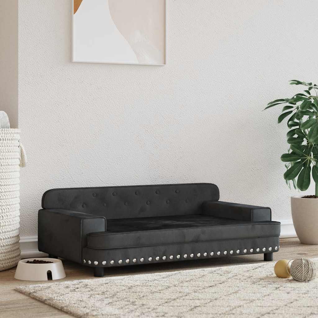 hundeseng 90x53x30 cm velour sort