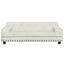 hundeseng 90x53x30 cm velour cremefarvet