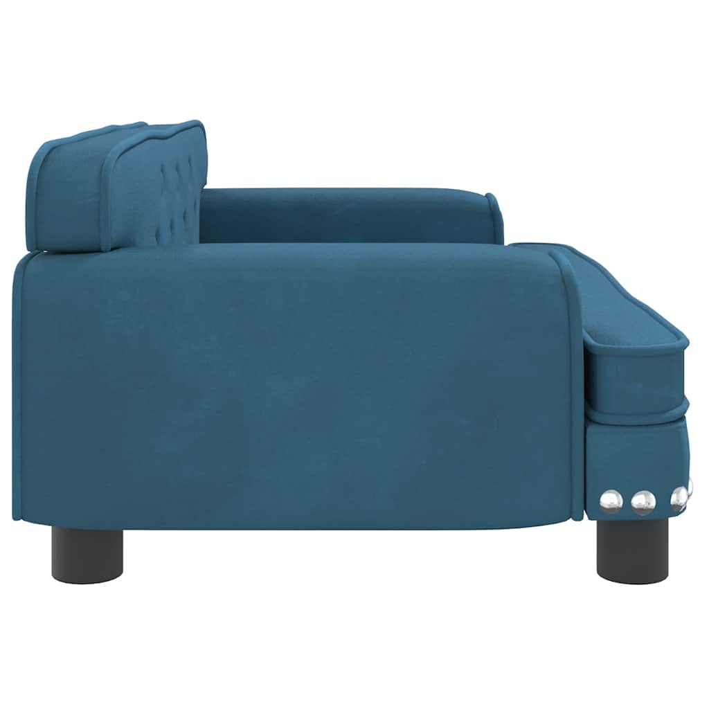 hundeseng 70x45x30 cm velour blå