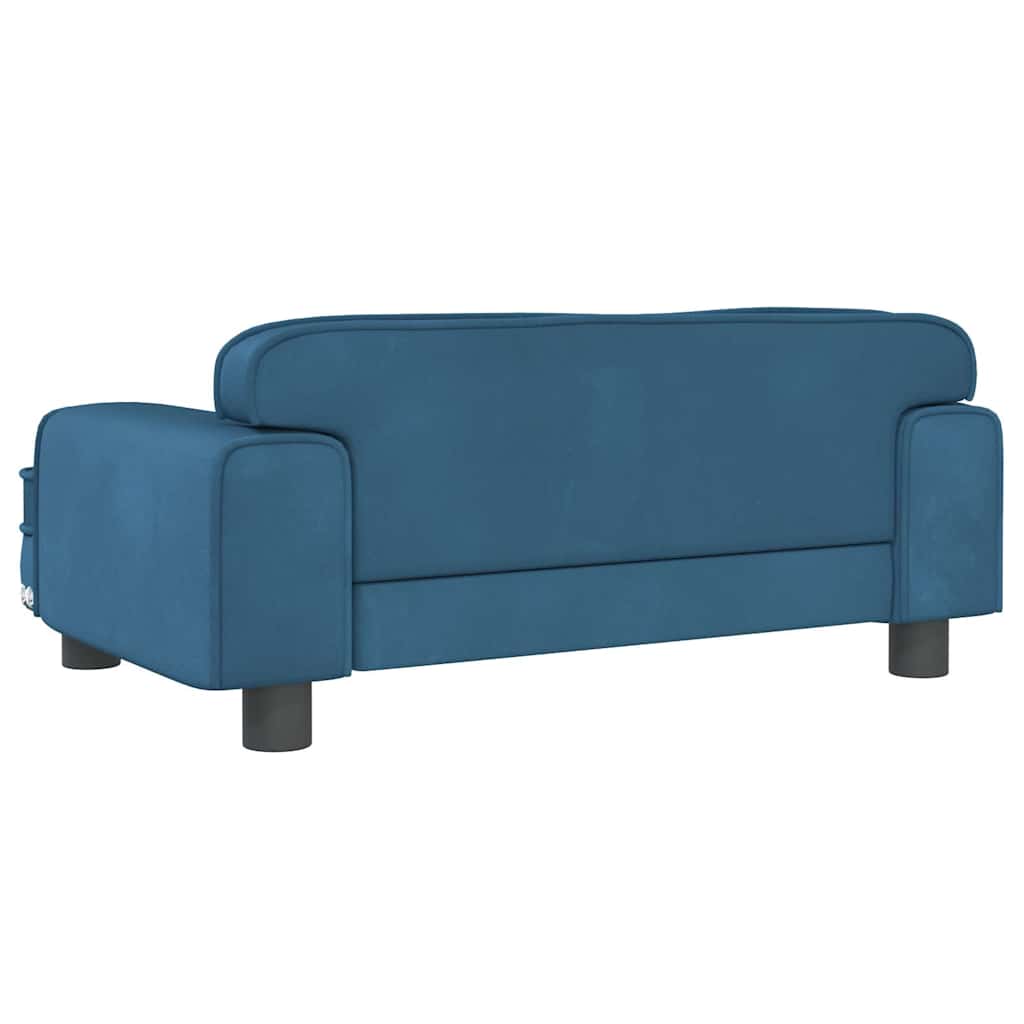 hundeseng 70x45x30 cm velour blå